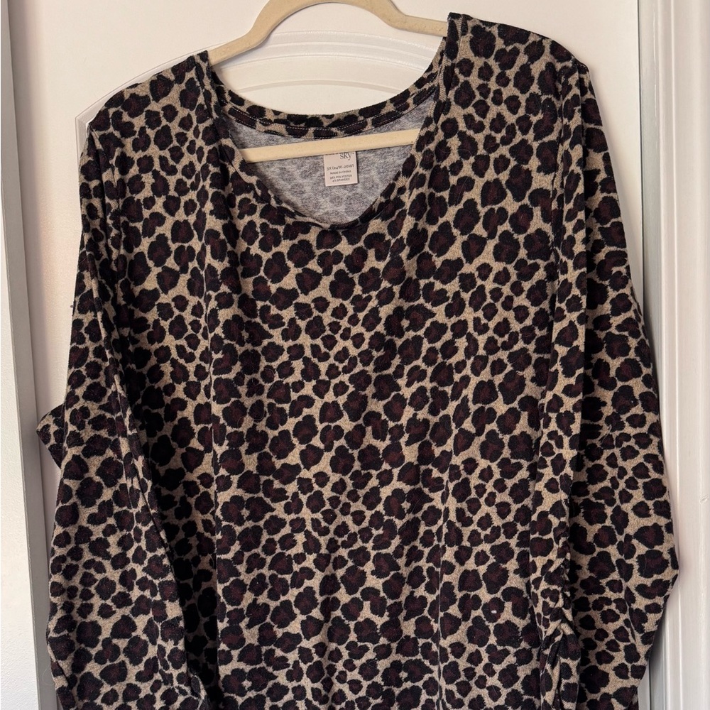 Terra & Sky Leopard Print Sweater